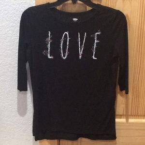 LARGE/ 10-13 old navy love long sleeve T